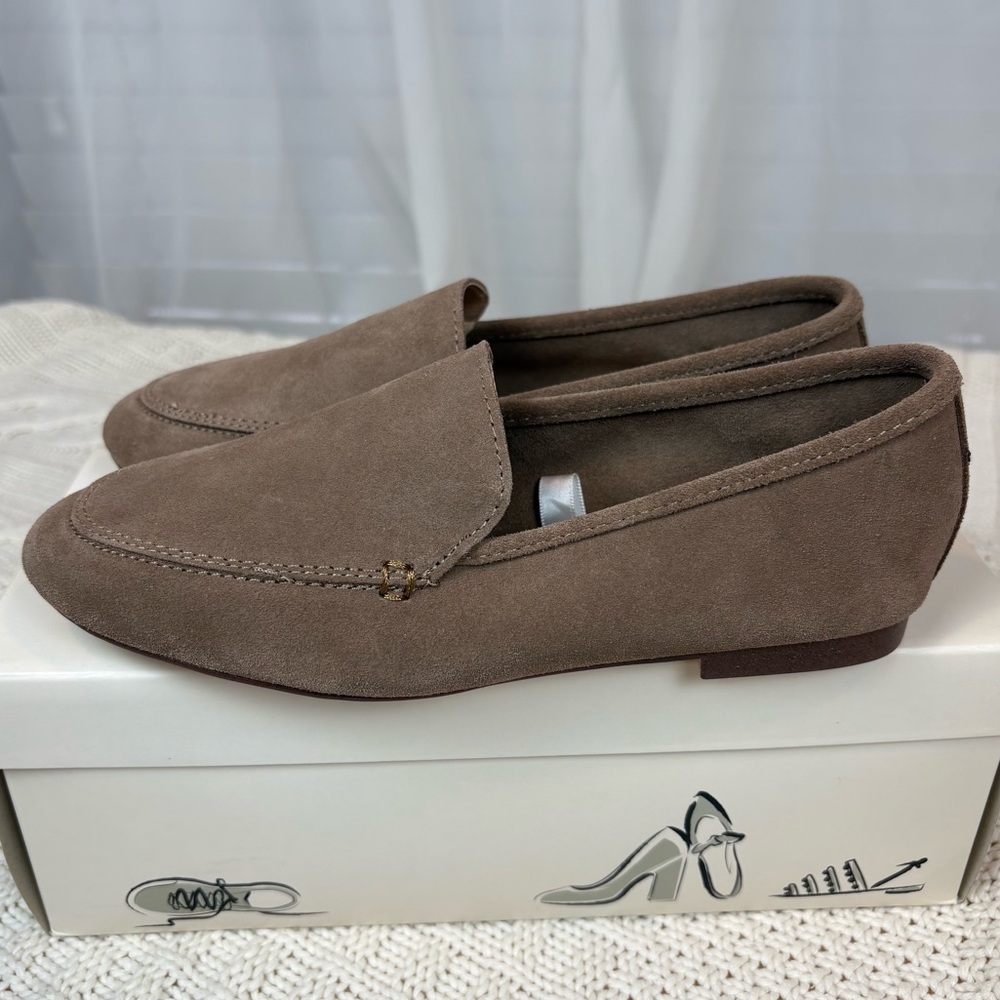 Taupe Leather Suede Loafers by A New Day Like New in Box Preppy Classic Timeless - Picture 4 of 9
